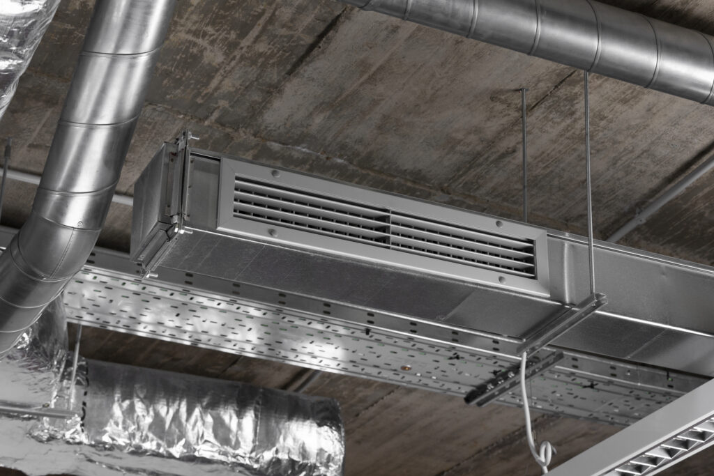 Close-up of commercial ventilation system during professional air duct cleaning in Wentzville MO